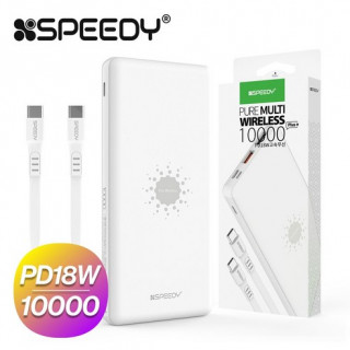 (NEW) [스피디] 퓨어멀티 고속 W보조배터리 10000mAh 플러스(CtoC 0.2M 25W 케이블+흡착패드 포함) [BOX (x40EA)단위 구매가능]