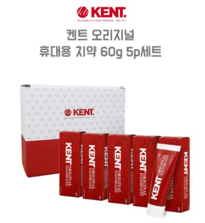 켄트오랄스 오리지널 휴대용 치약 60g 5p세트